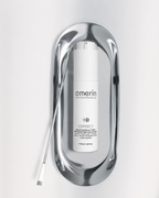 Crème de nuit amerin CORRECT au rétinoïde SymRenew® HPR et aux peptides SYN-TC®, flacon airless blanc de 50 ml dans un cadre métallique argenté poli, sur fond gris clair