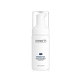 Un flacon blanc amerin ESSENTIAL | Mousse nettoyante enzymatique, avec capuchon transparent et pompe blanche, sur fond blanc uni.